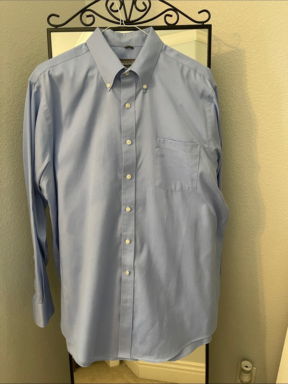 Kenneth Cole Classic Non-Iron Light Blue Button-Down Men's Dress Shirt